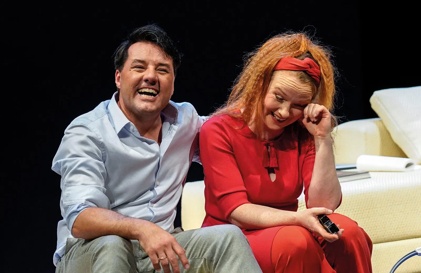 DER GOTT DES GEMETZELS Schauspiel von Yasmina Reza Spielzeit 2018/2019 / Premiere: 25.01.2019 Marco Steeger, Anja Barth Foto: Tobias Metz