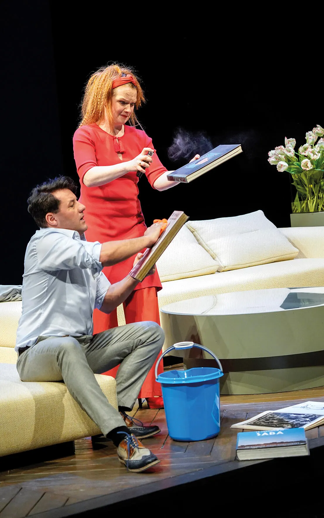 DER GOTT DES GEMETZELS Schauspiel von Yasmina Reza Spielzeit 2018/2019 / Premiere: 25.01.2019 Marco Steeger, Anja Barth Foto: Tobias Metz