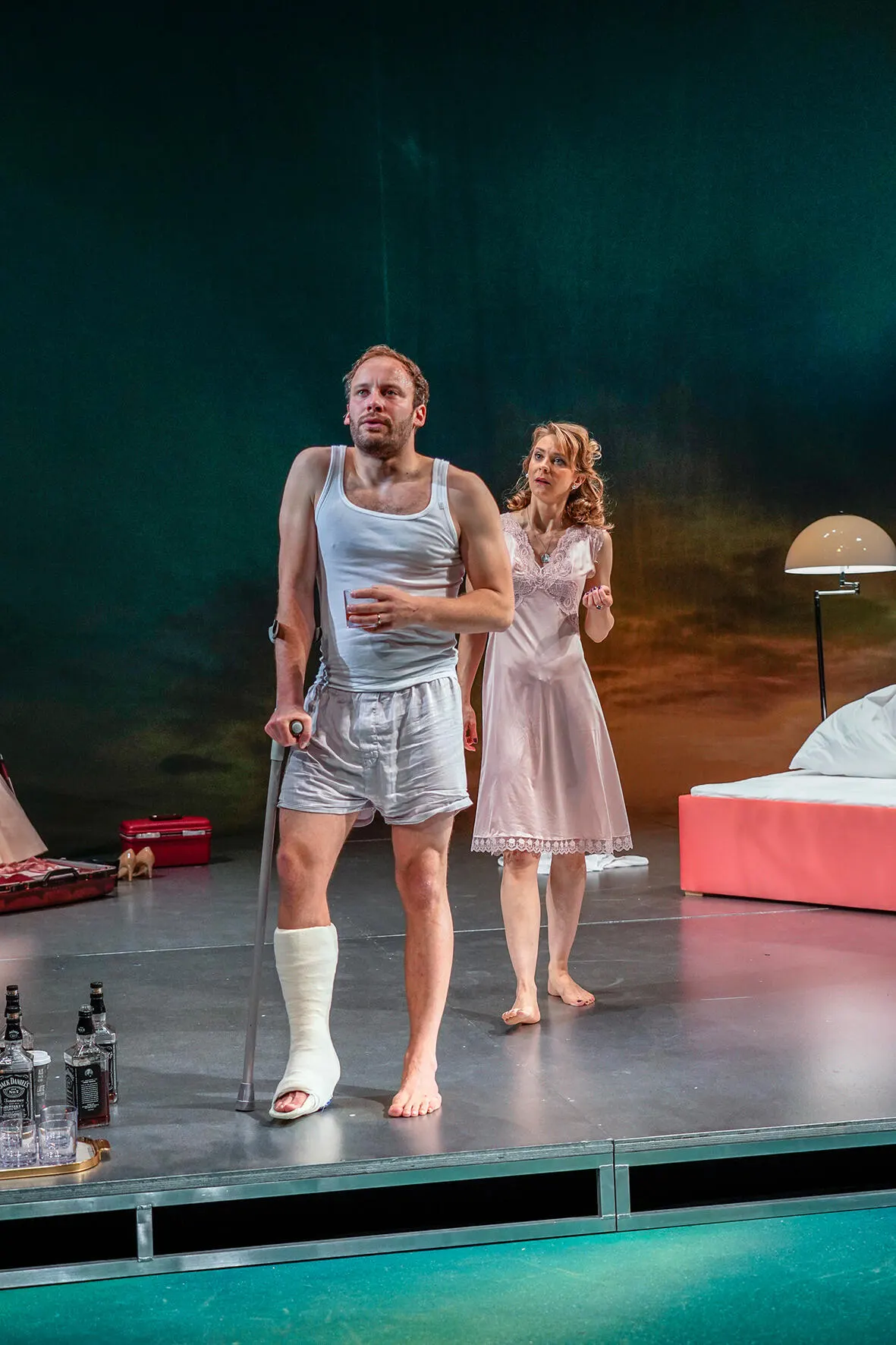 DIE KATZE AUF DEM HEISSEN BLECHDACH Schauspiel von Tennessee Williams Spielzeit 2018/2019 / Premiere: 07.06.2019 Patrick Nellessen, Sabine Fürst Foto: Tobias Metz