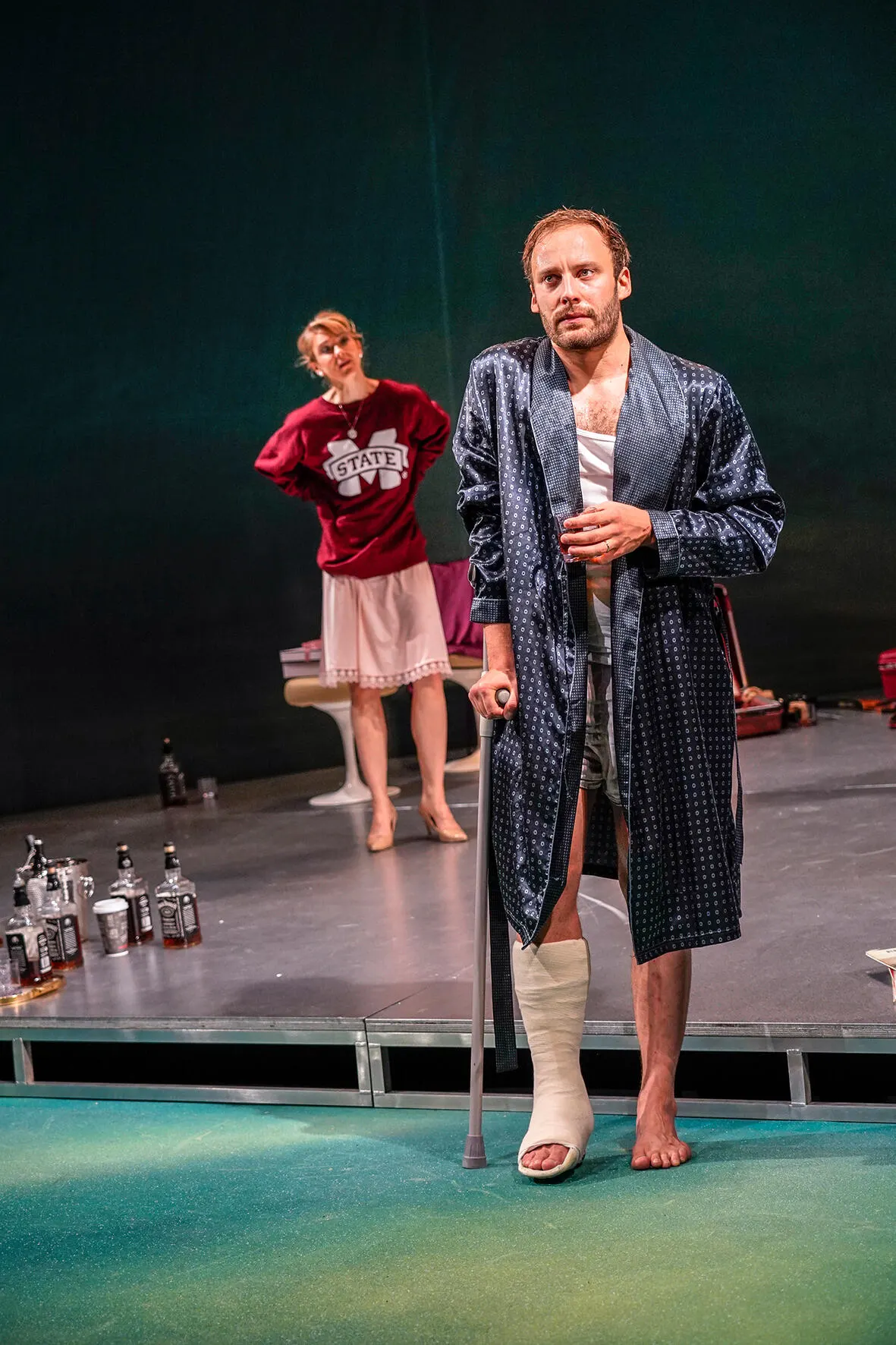 DIE KATZE AUF DEM HEISSEN BLECHDACH Schauspiel von Tennessee Williams Spielzeit 2018/2019 / Premiere: 07.06.2019 Sabine Fürst, Patrick Nellessen Foto: Tobias Metz