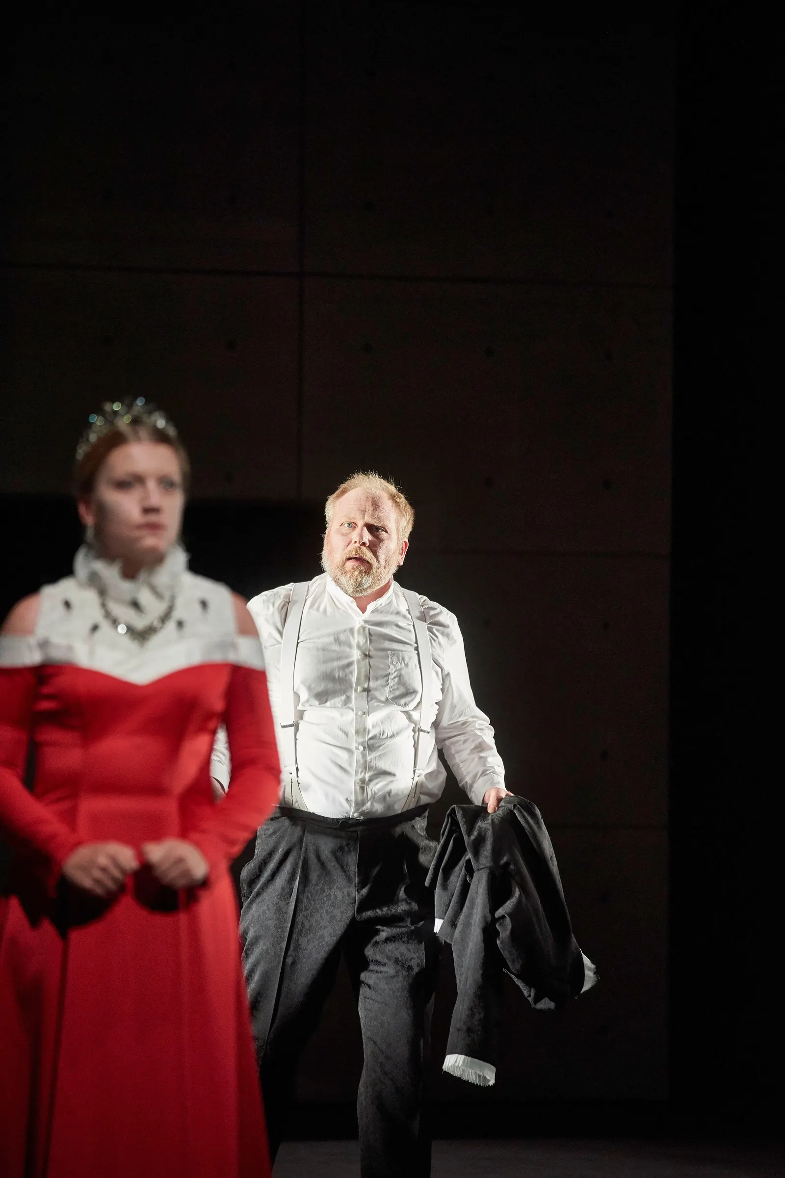 MARIA STUART Trauerspiel in fünf Akten Spielzeit 2018/2019 / Premiere: 14.9.2018 Franziska Beyer, Oliver Jaksch Foto: Martin Sigmund