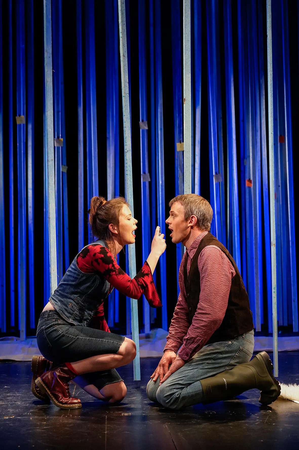 WIE ES EUCH GEFÄLLT Neufassung von Carl Philip von Maldeghem Spielzeit 2018/2019 / Premiere: 26.04.2019 Antonia Leichtle, Daniel Kozian Foto: Tobias Metz