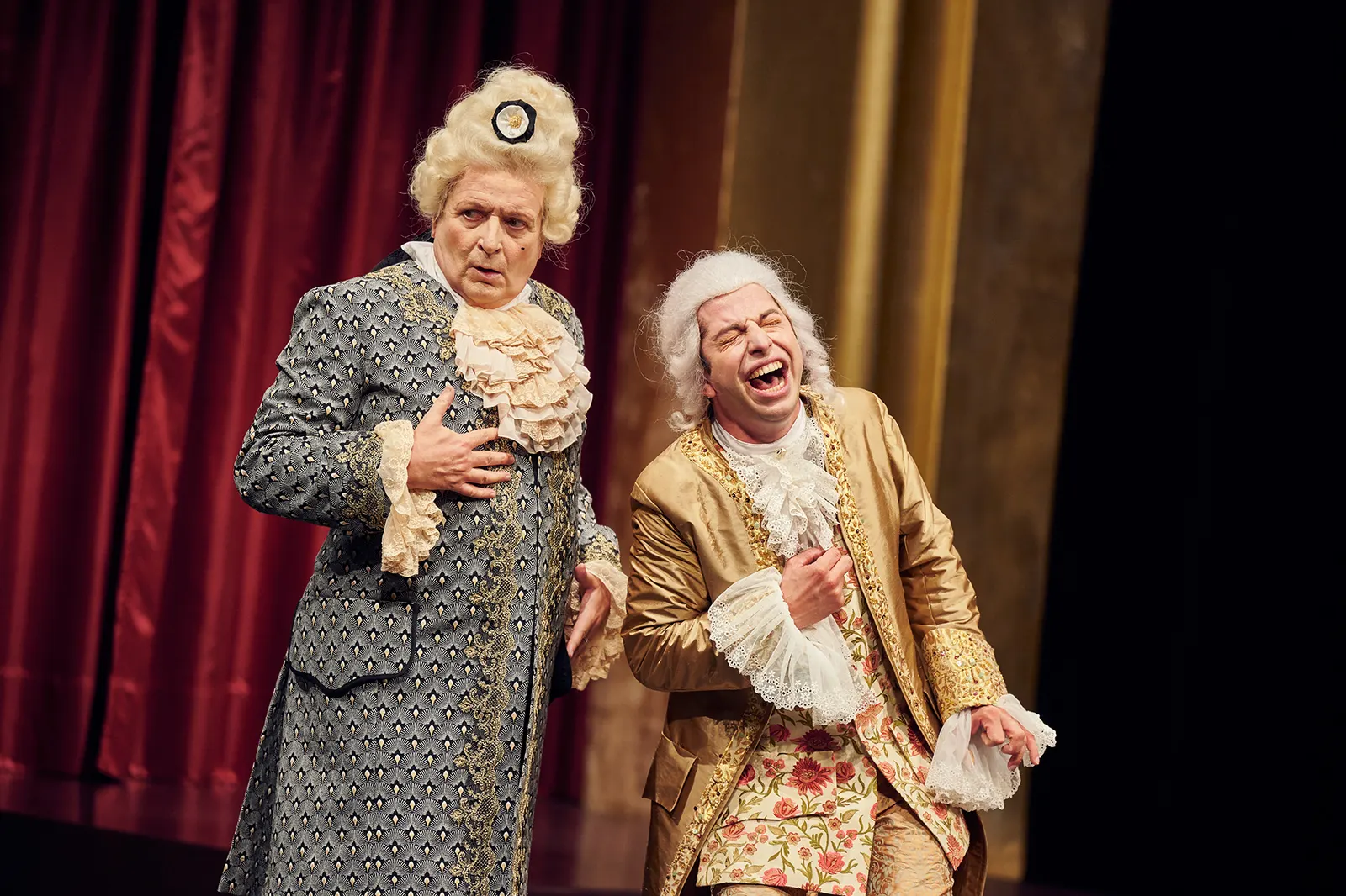 AMADEUS Schauspiel von Peter Shaffer Spielzeit 2021/2022 / Premiere: 17.9.2021 Peter Kaghanovitch und Delio Malär Foto: Martin Sigmund