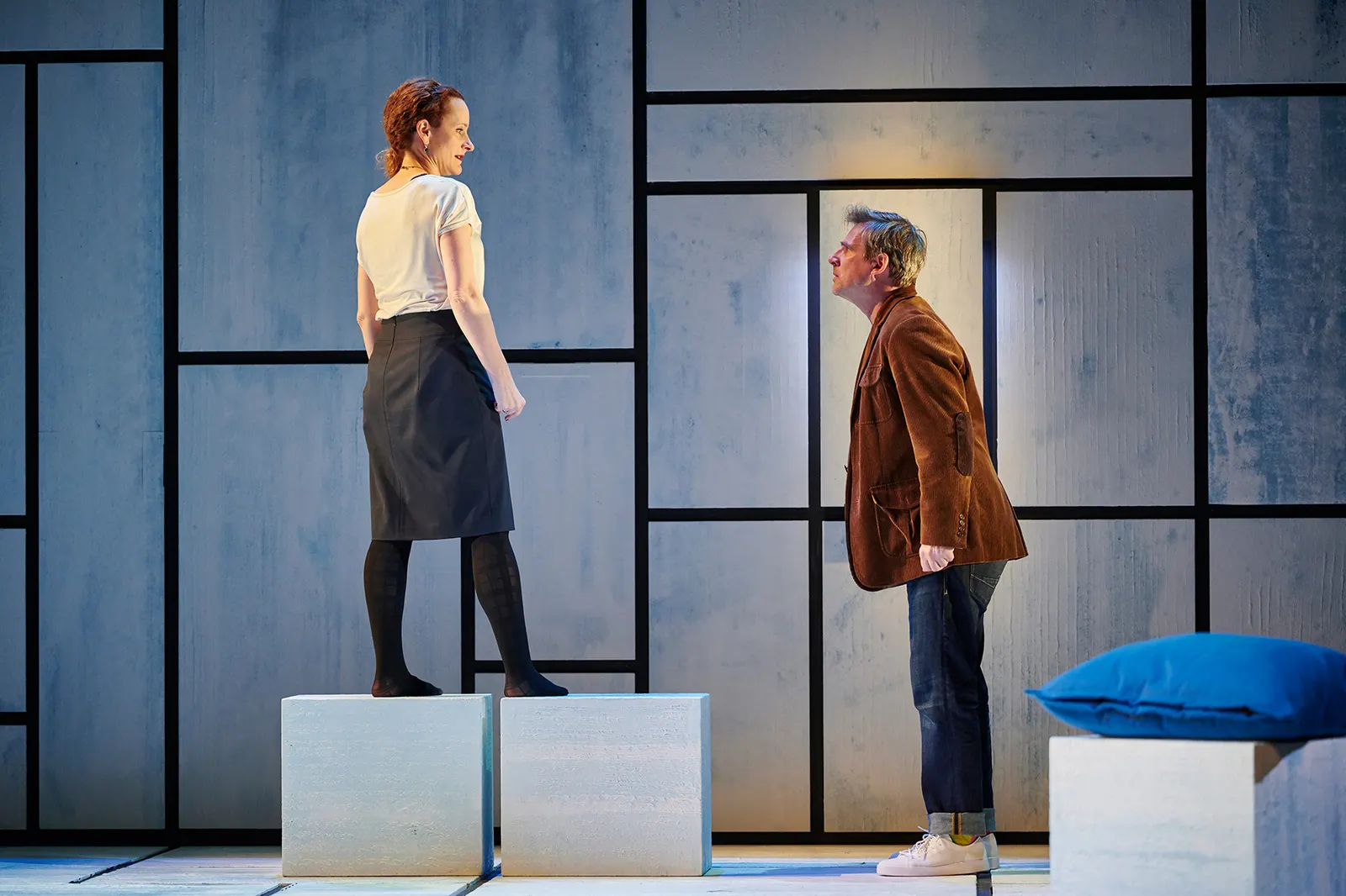 NUR DREI WORTE Schauspiel von Joanna Murray-Smith Spielzeit 2021/2022 / Premiere: 04.02.2022 Lisa Wildmann, René Steinke Foto: Martin Sigmund