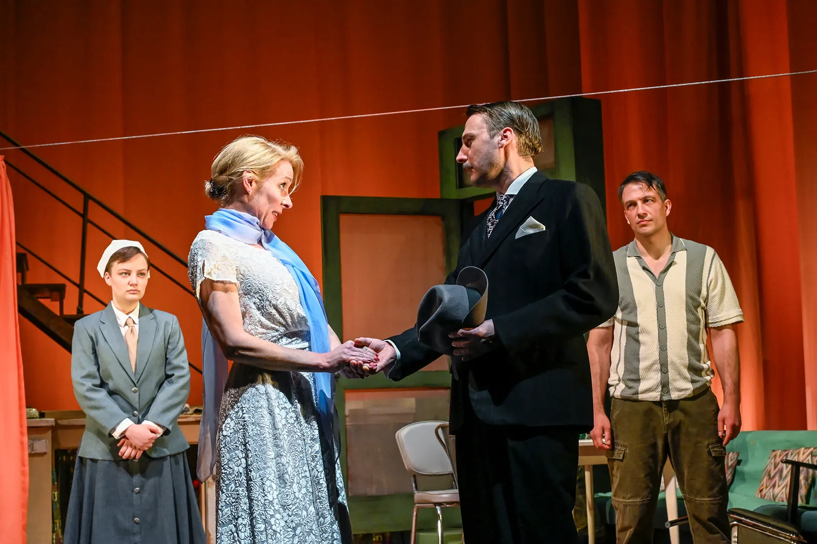 ENDSTATION SEHNSUCHT Schauspiel von Tennessee Williams Spielzeit 2025/2026 / Premiere: 24.4.2026 Lily Anne Beck, Natalie O’Hara, Paul Schaeffer, Max Hemmersdorfer Foto: Tobias Metz