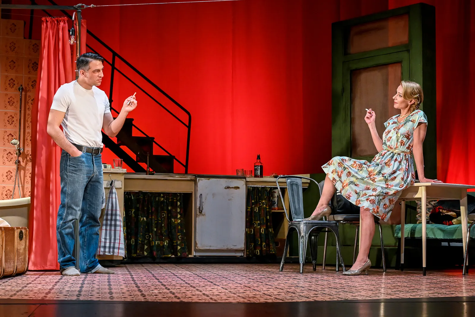 ENDSTATION SEHNSUCHT Schauspiel von Tennessee Williams Spielzeit 2025/2026 / Premiere: 24.4.2026 Max Hemmersdorfer, Natalie O’Hara Foto: Tobias Metz