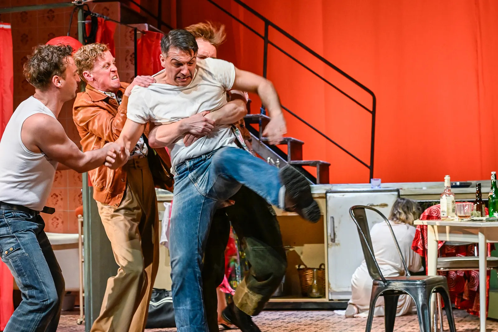 ENDSTATION SEHNSUCHT Schauspiel von Tennessee Williams Spielzeit 2025/2026 / Premiere: 24.4.2026 Paul Schaeffer, Marius Hubel, Max Hemmersdorfer, Benedikt Haefner, Sheila Bluhm Fot…