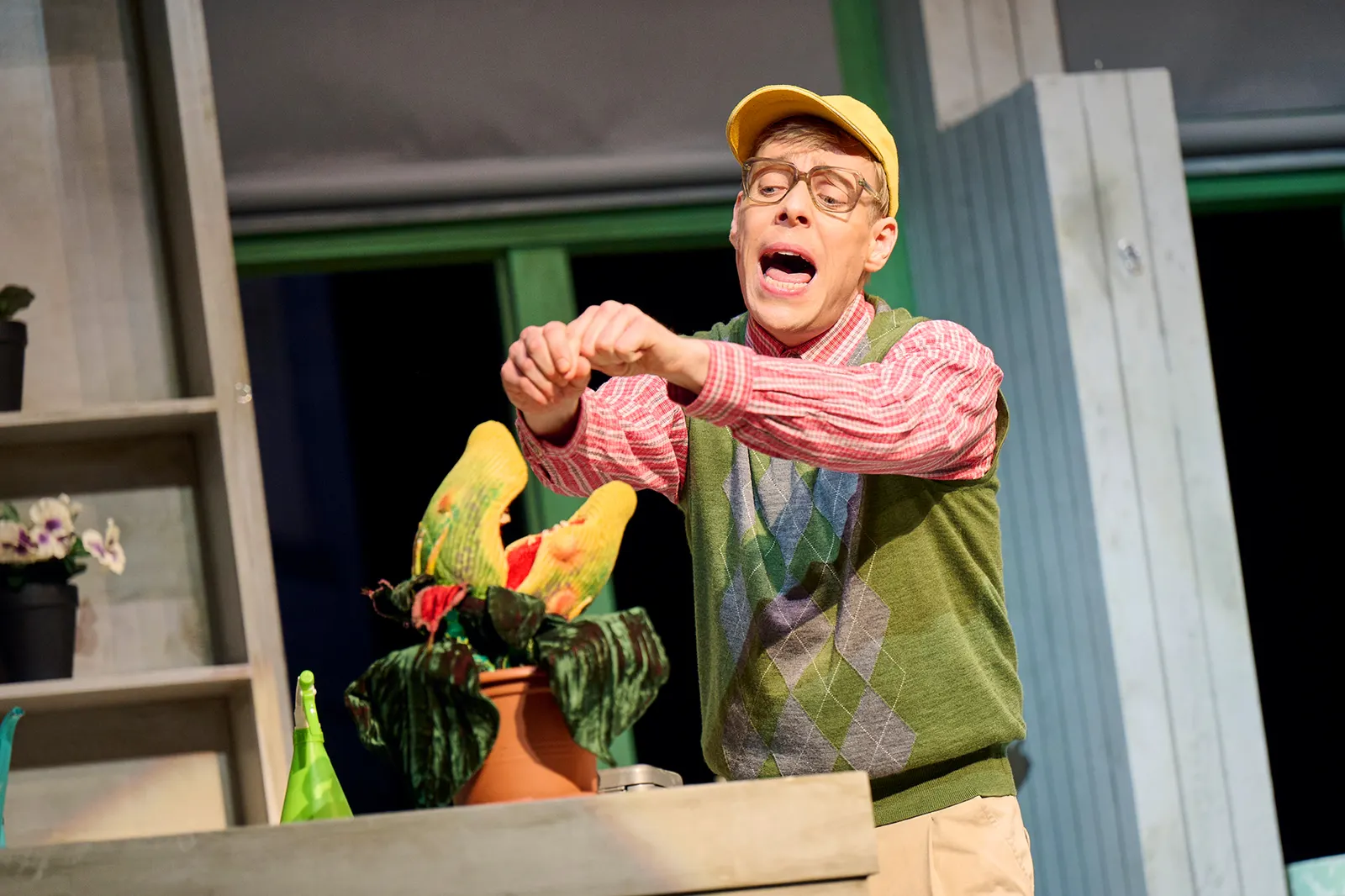 DER KLEINE HORRORLADEN Musical von Howard Ashman und Alan Menken Premiere: 7.6.2024 im Alten Schauspielhaus Oliver Morschel, Figurenspiel: Lukas Schneider Foto: Martin Sigmund