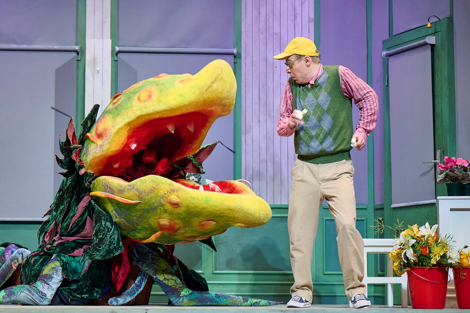 DER KLEINE HORRORLADEN Musical von Howard Ashman und Alan Menken Premiere: 7.6.2024 im Alten Schauspielhaus Oliver Morschel, Figurenspiel: Lukas Schneider Foto: Martin Sigmund