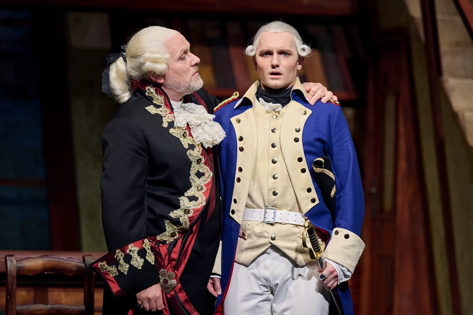 KABALE UND LIEBE Ein bürgerliches Trauerspiel von Friedrich Schiller Spielzeit 2023/2024 / Premiere: 15.9.2023 Oliver Jaksch, Benedikt Haefner Foto: Martin Sigmund