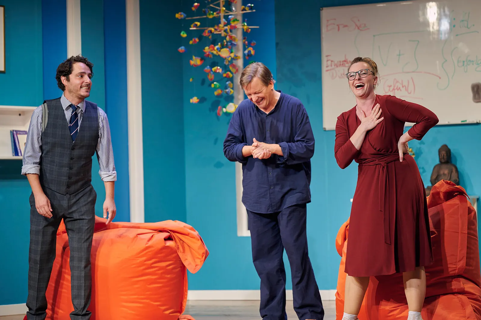 DIE WUNDERÜBUNG Komödie von Daniel Glattauer Spielzeit 2020/2021 / Premiere: 25.9.2020 Jörg Pauly, Martin König, Diana Gantner Foto: Martin Sigmund