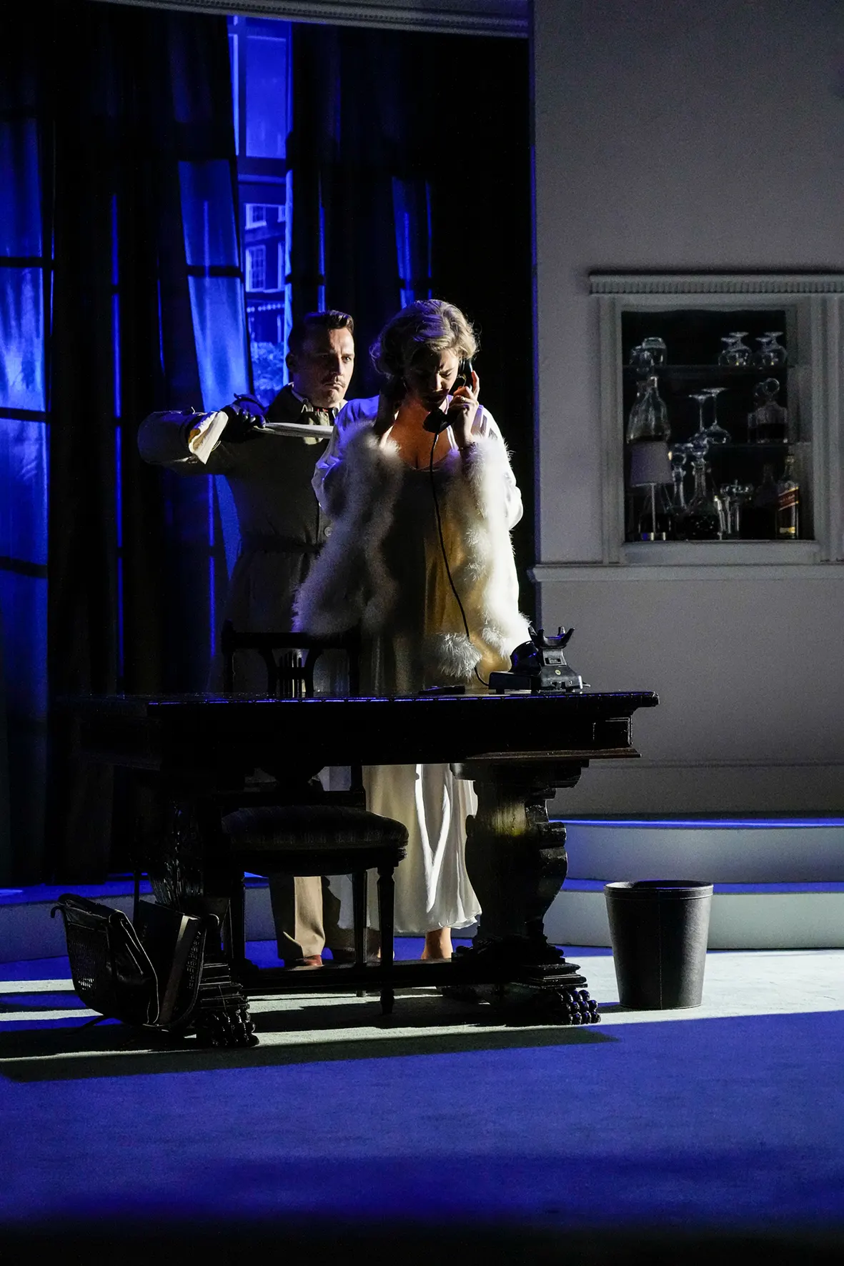BEI ANRUF - MORD Ein Kriminalstück von Frederick Knott Spielzeit 2022/2023 / Premiere: 17.3.2023 Paul Schaeffer und Kristin Hansen Foto: Tobias Metz
